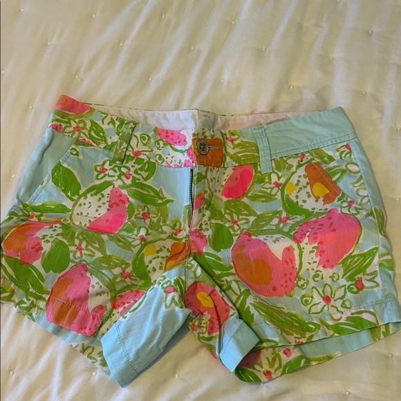 Lilly Pulitzer Pants - Lilly Pulitzer Pink and Green High Waist Shorts